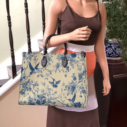 Hummingbird Leather Bag Chiffon Sky