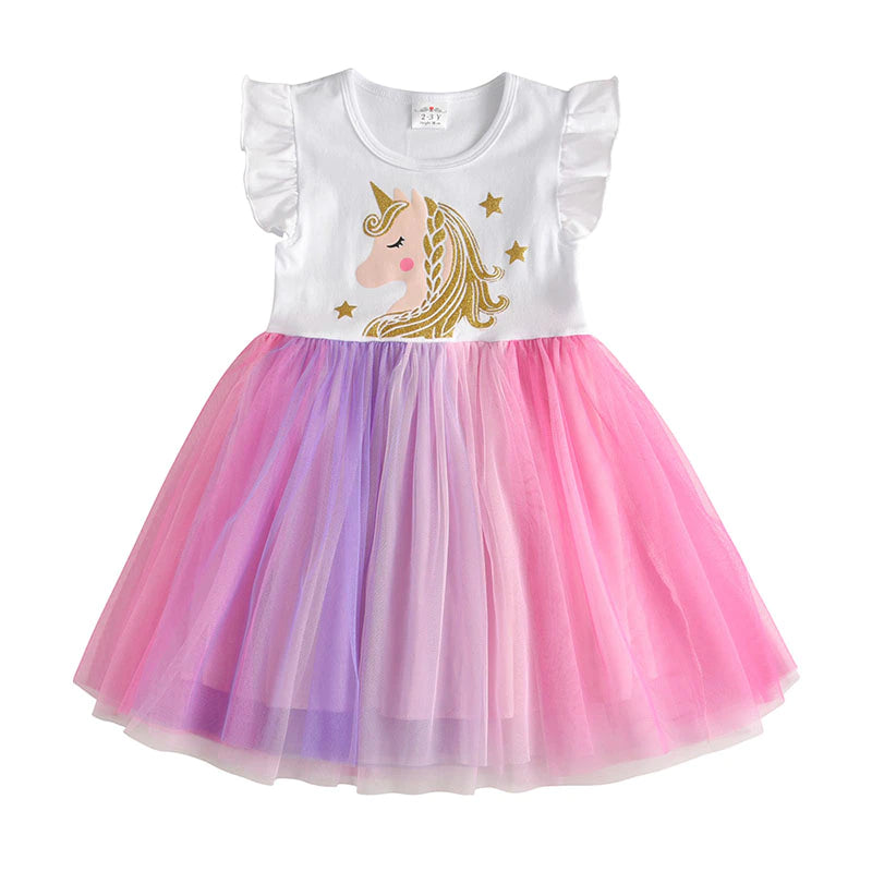 Baby Girls Dresses Summer Sleeveless Tulle Dress for Girls Kids Princess Party Costumes Cartoon Dresses for Children