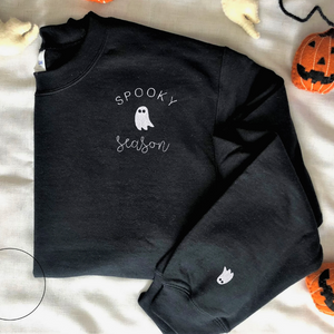 Halloween Sweater Fall Crewneck, Spooky Season Sweatshirt, Hoodie Embroidered