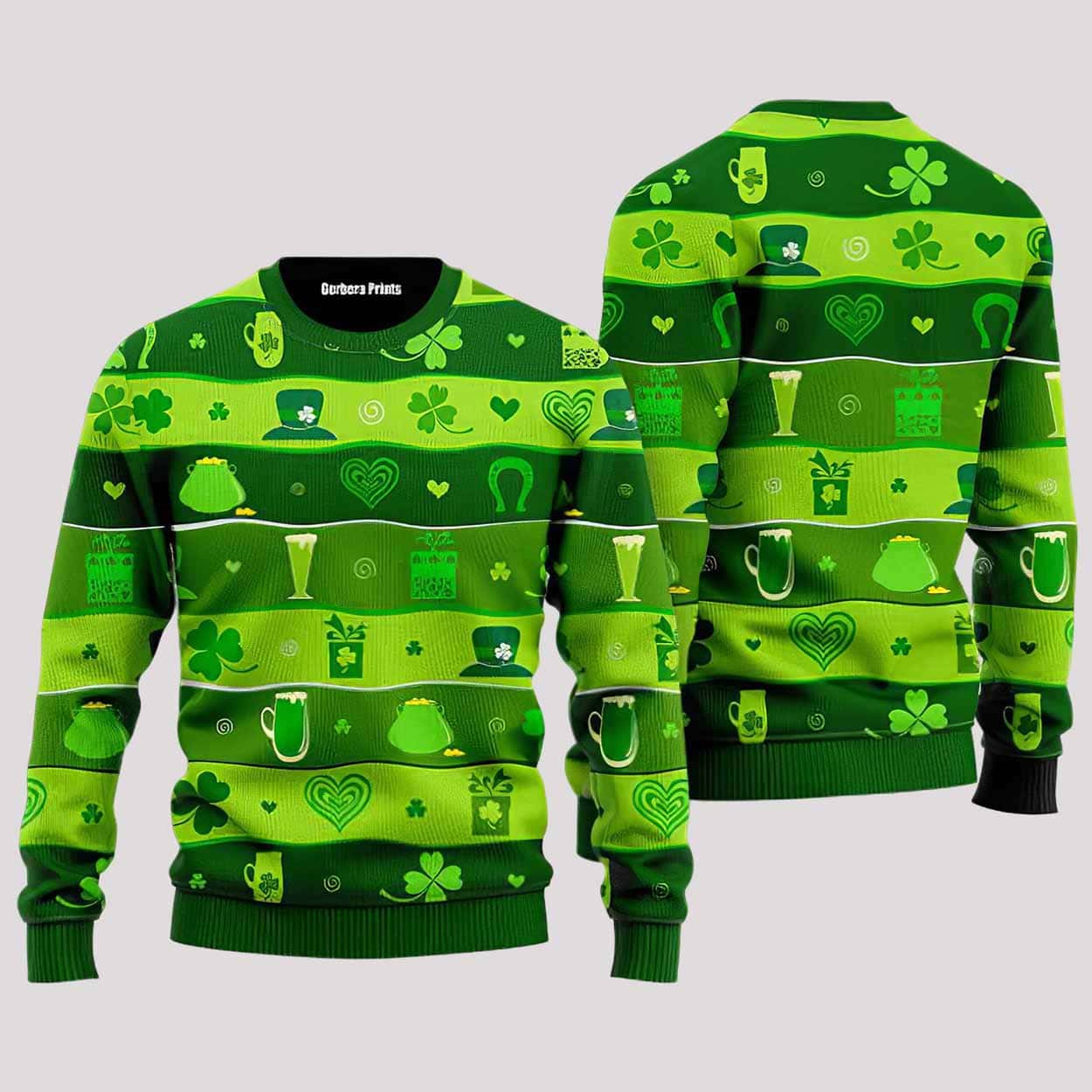 Happy Patrick's Day Pattern Ugly Christmas Sweater