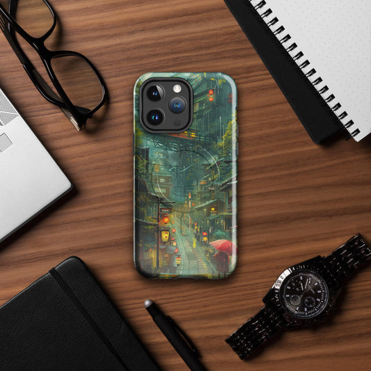 Hayao Miyazaki Inspired Kawaii Anime phone case for iPhone with Colorful Japanese City Collage