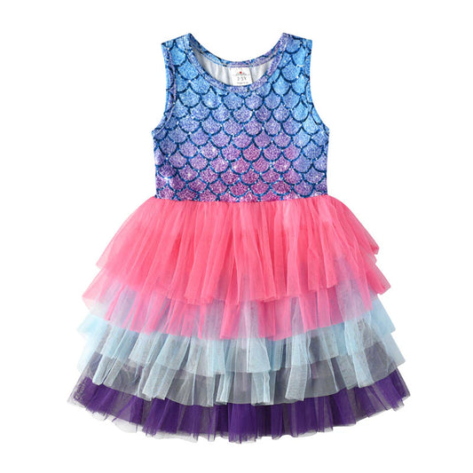 Baby Girls Dresses Summer Sleeveless Tulle Dress for Girls Kids Princess Party Costumes Cartoon Dresses for Children