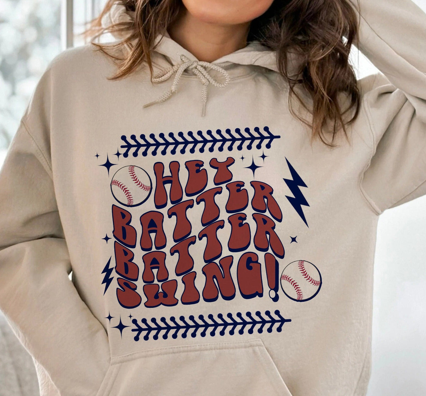 Hey Batter Batter Swing Hoodie, Baseball Season, Baseball Shirt, Cheering Shirt, Ready To Press, Baseball Transfer Shirt, Baseball Mom Tee