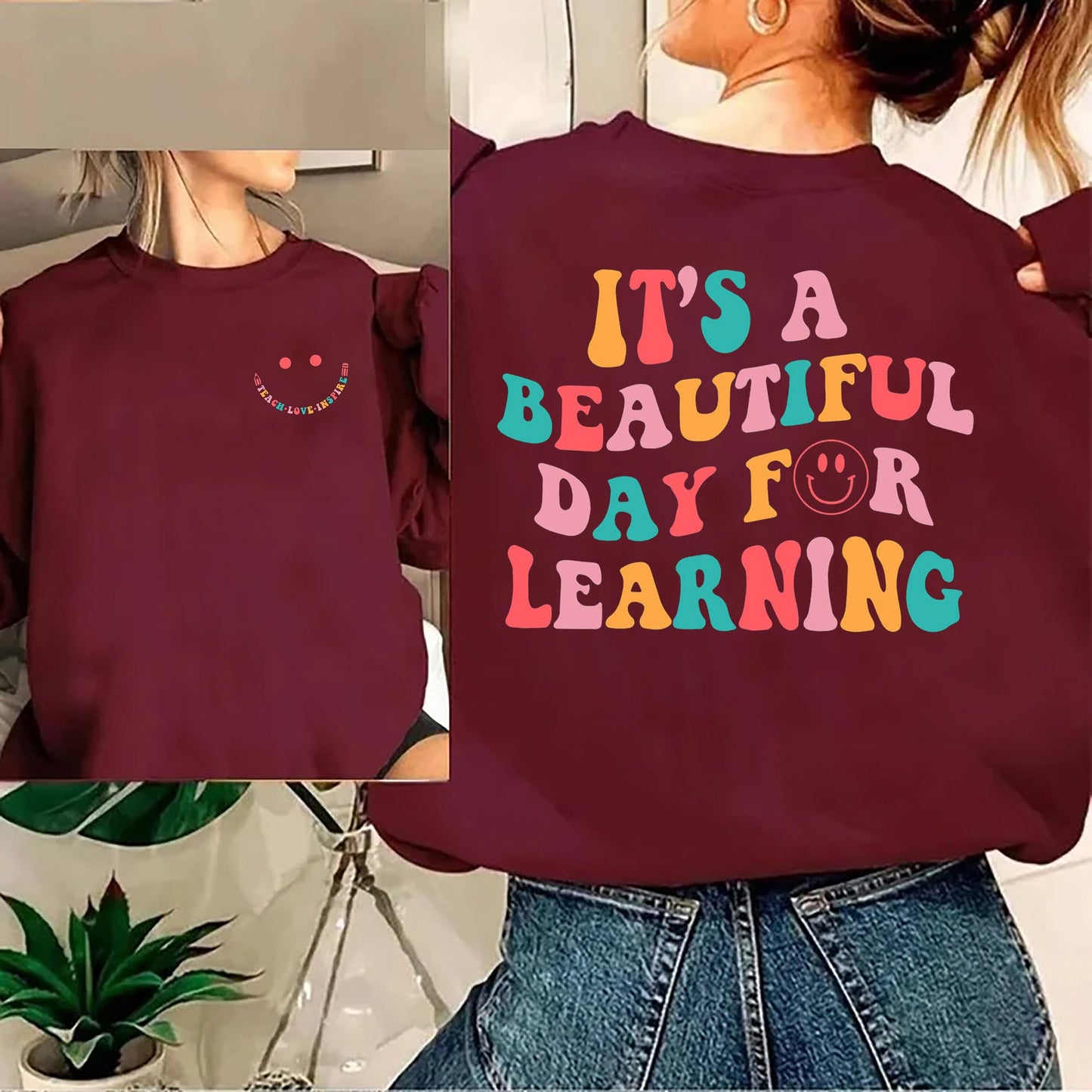 Hippe Teach Love Inspire, Teacher Sweatshirt, Teacher Shirt, Teacher Gift, Teacher Sweater, Back To School, Teacher Appreciation Gift Shirt