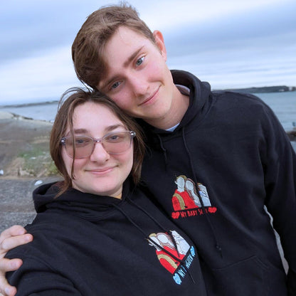 His & Hers Twin Pack Embroidered Crewneck Sweatshirt & Hoodie