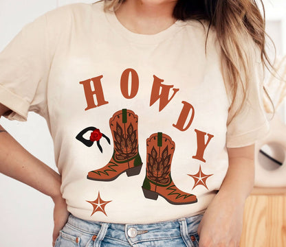 Howdy Tee Shirt Cowgirl Graphic T-Shirt Women's Trendy Western Country Concert Tee Sorority VSCO T-Shirt