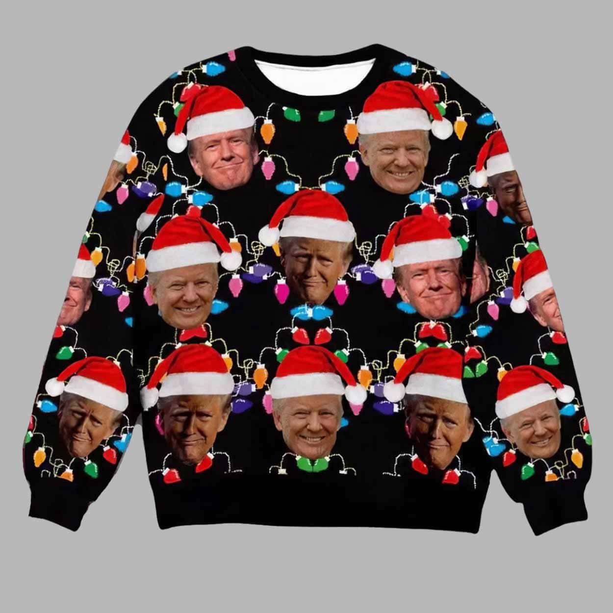 Humorous Trump Face Ugly Christmas Sweater