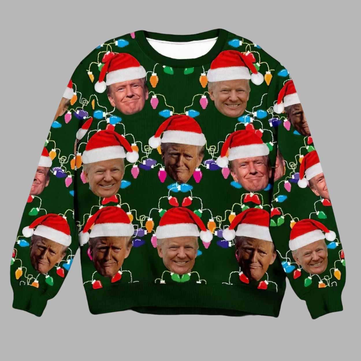 Humorous Trump Face Ugly Christmas Sweater