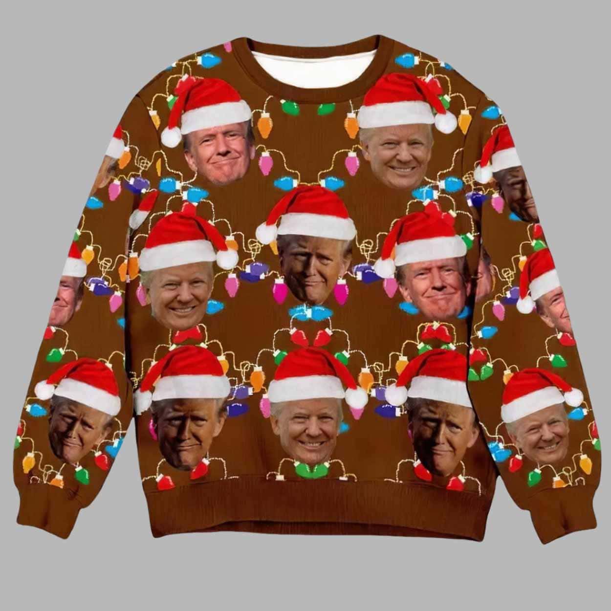 Humorous Trump Face Ugly Christmas Sweater