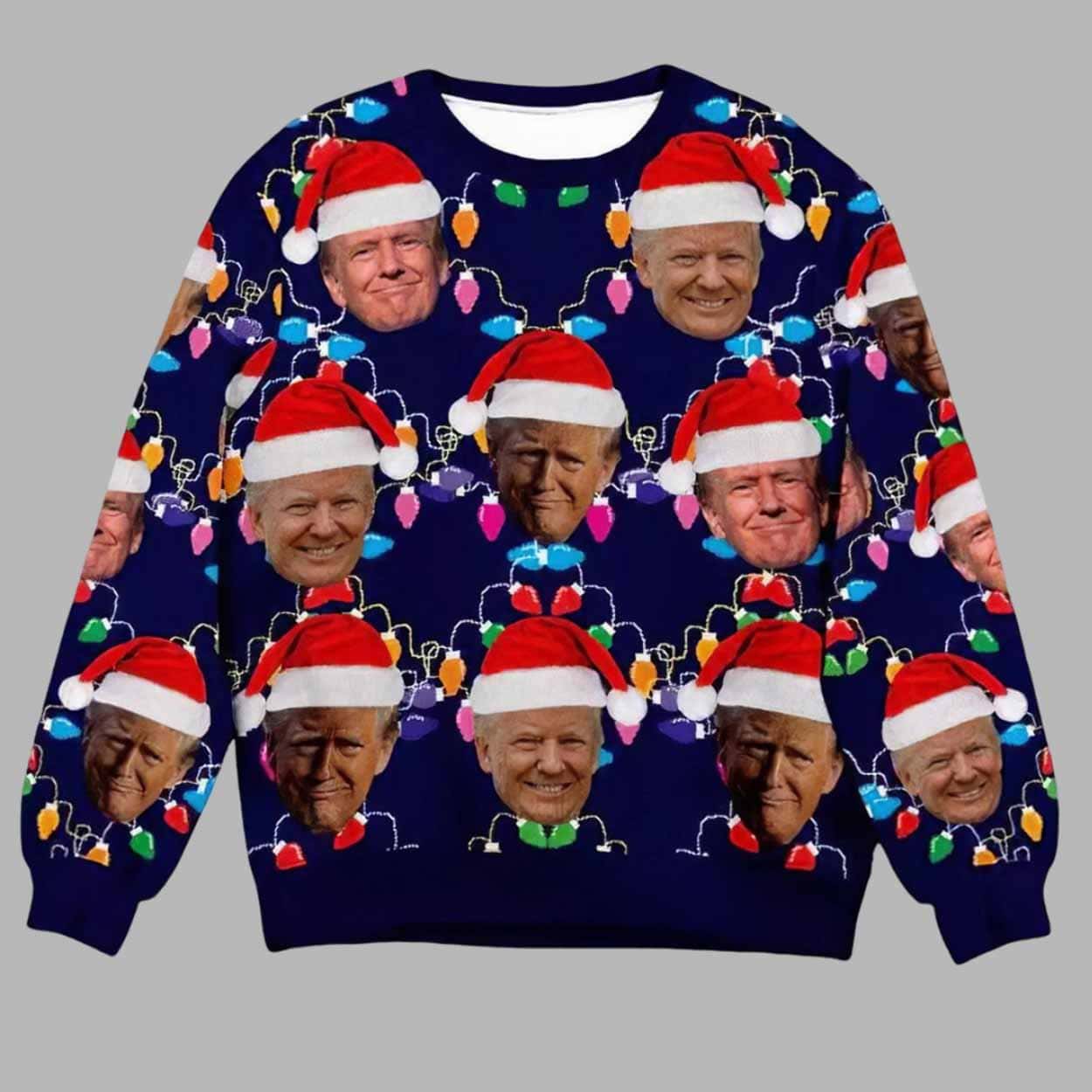 Humorous Trump Face Ugly Christmas Sweater