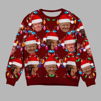 Humorous Trump Face Ugly Christmas Sweater