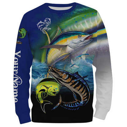 Mahi-mahi, Wahoo, Tuna Customize Name All Over Printed Shirts For Men And Women Personalized Fishing Gift