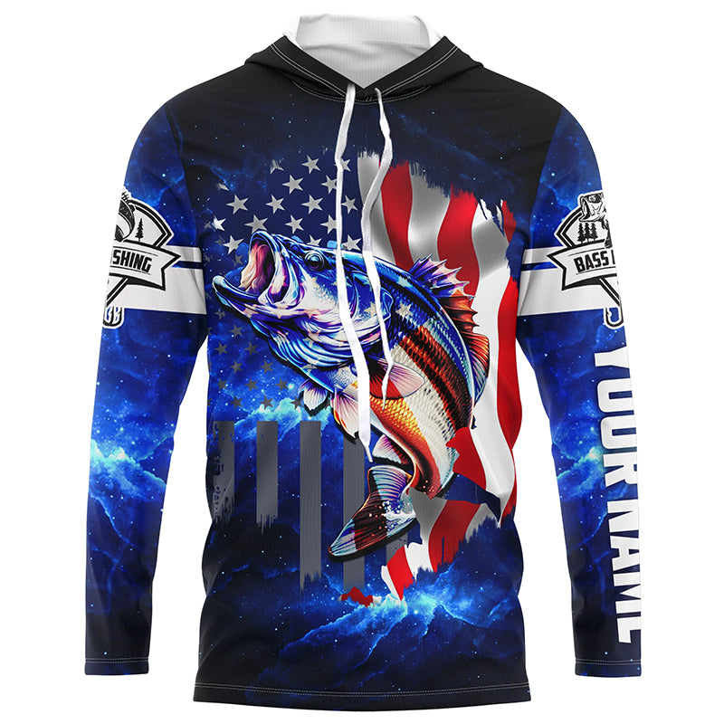 Bass Fishing 3D American Flag patriotic Customize Bass fishing jerseys - personalized fishing gift