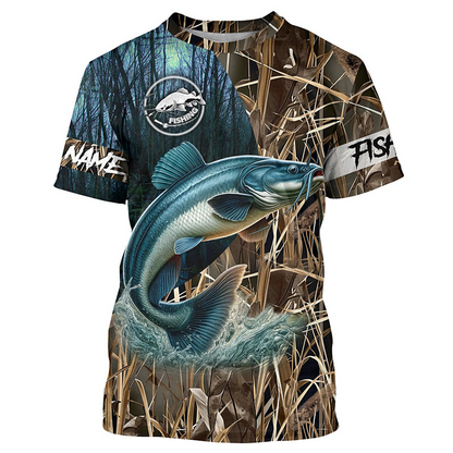 Catfish Fishing Customize Name 3D All Over Printed Shirts For Men, women, kid Personalized Fishing Gift