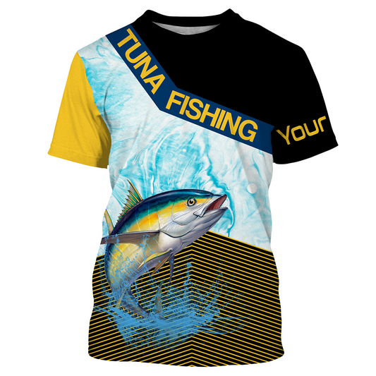 Yellowfin Tuna Fishing Custom Long sleeve Fishing Shirts, Fishing jerseys