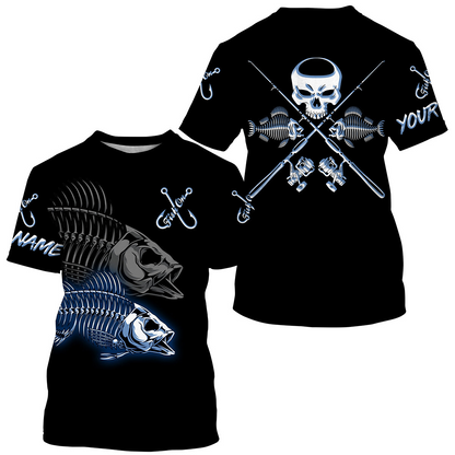Fish On Reaper Custom Long sleeve Fishing Shirts, Fish Skull Fishing jerseys