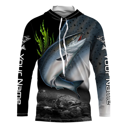 FL Fiskekrog Florida Flag Custom skjorter med lange ærmer, personlige Patriotiske fiskebeklædningsgaver