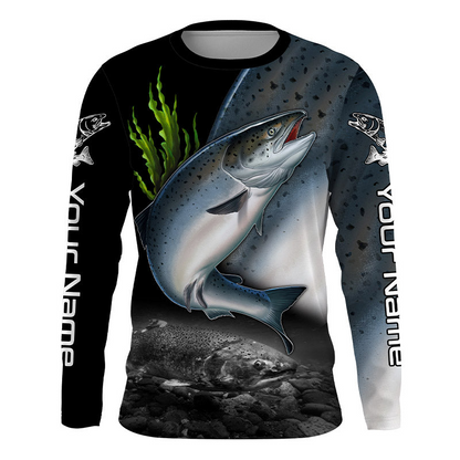FL Fiskekrog Florida Flag Custom skjorter med lange ærmer, personlige Patriotiske fiskebeklædningsgaver