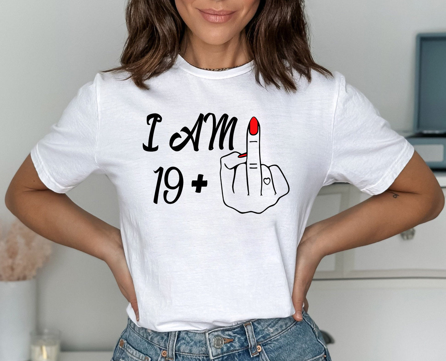 I Am 39 Plus Middle Finger Comfort Colors Shirt, Personalized Birthday Gifts, I Am 49 Plus Shirt, Custom Middle Finger Birthday Tee,Birthday
