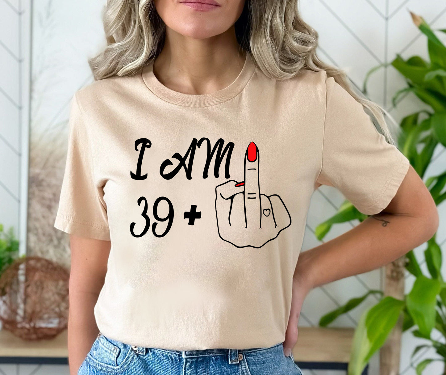 I Am 39 Plus Middle Finger Comfort Colors Shirt, Personalized Birthday Gifts, I Am 49 Plus Shirt, Custom Middle Finger Birthday Tee,Birthday