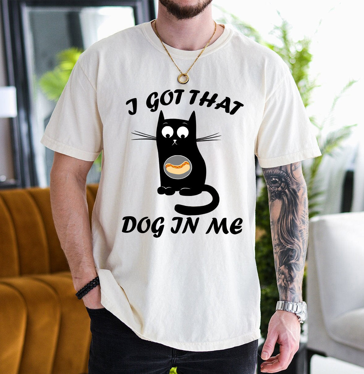 I Got That Dog In Me Shirt, Funny Cat T-shirt, Cat Lover Gift, Hot Dog Shirt, Cat Meme Shirt, Trending Shirt, Cat Dad Shirt