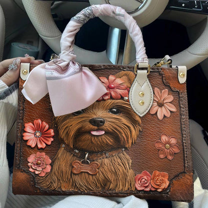 Leather Bag Wildflower Yorkie