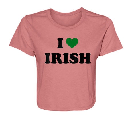 I love Irish Cropped Tee, Y2K St Paddy Cropped Tee,Irish Cropped Tee,Unisex Shirt,St Patricks Day Women's Fitted Tee,Y2K Clothing,Trendy Top