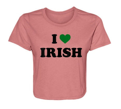 I love Irish Cropped Tee, Y2K St Paddy Cropped Tee,Irish Cropped Tee,Unisex Shirt,St Patricks Day Women's Fitted Tee,Y2K Clothing,Trendy Top