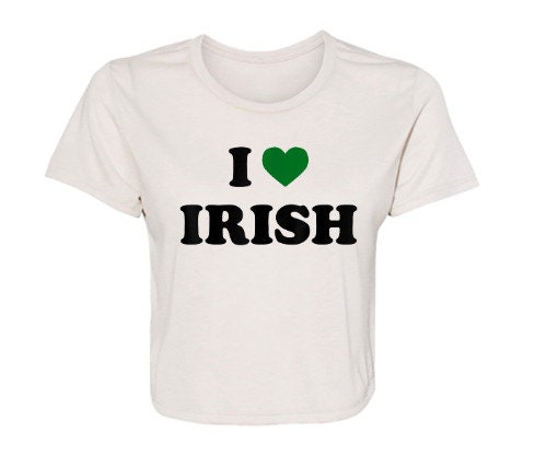 I love Irish Cropped Tee, Y2K St Paddy Cropped Tee,Irish Cropped Tee,Unisex Shirt,St Patricks Day Women's Fitted Tee,Y2K Clothing,Trendy Top