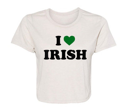 I love Irish Cropped Tee, Y2K St Paddy Cropped Tee,Irish Cropped Tee,Unisex Shirt,St Patricks Day Women's Fitted Tee,Y2K Clothing,Trendy Top