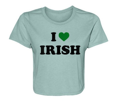 I love Irish Cropped Tee, Y2K St Paddy Cropped Tee,Irish Cropped Tee,Unisex Shirt,St Patricks Day Women's Fitted Tee,Y2K Clothing,Trendy Top
