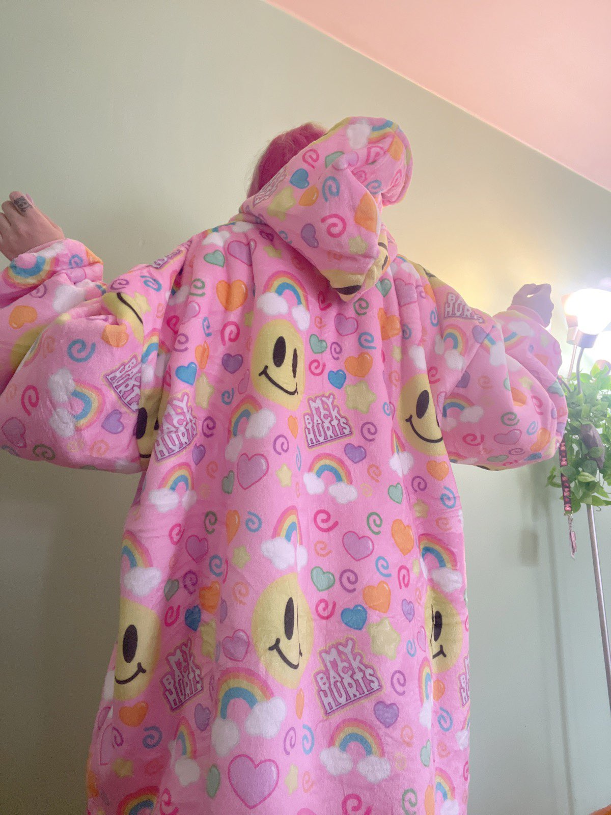 My Back Hurts [PINK] Jumbo Blanket Hoodie