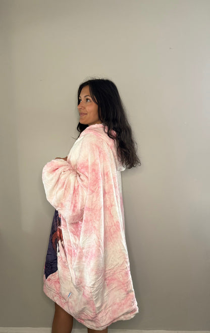 Nezuko Kamado Demon Slayer Anime wearable Blanket Hoodie  oversize snuggle Sherpa unisex adults and kids