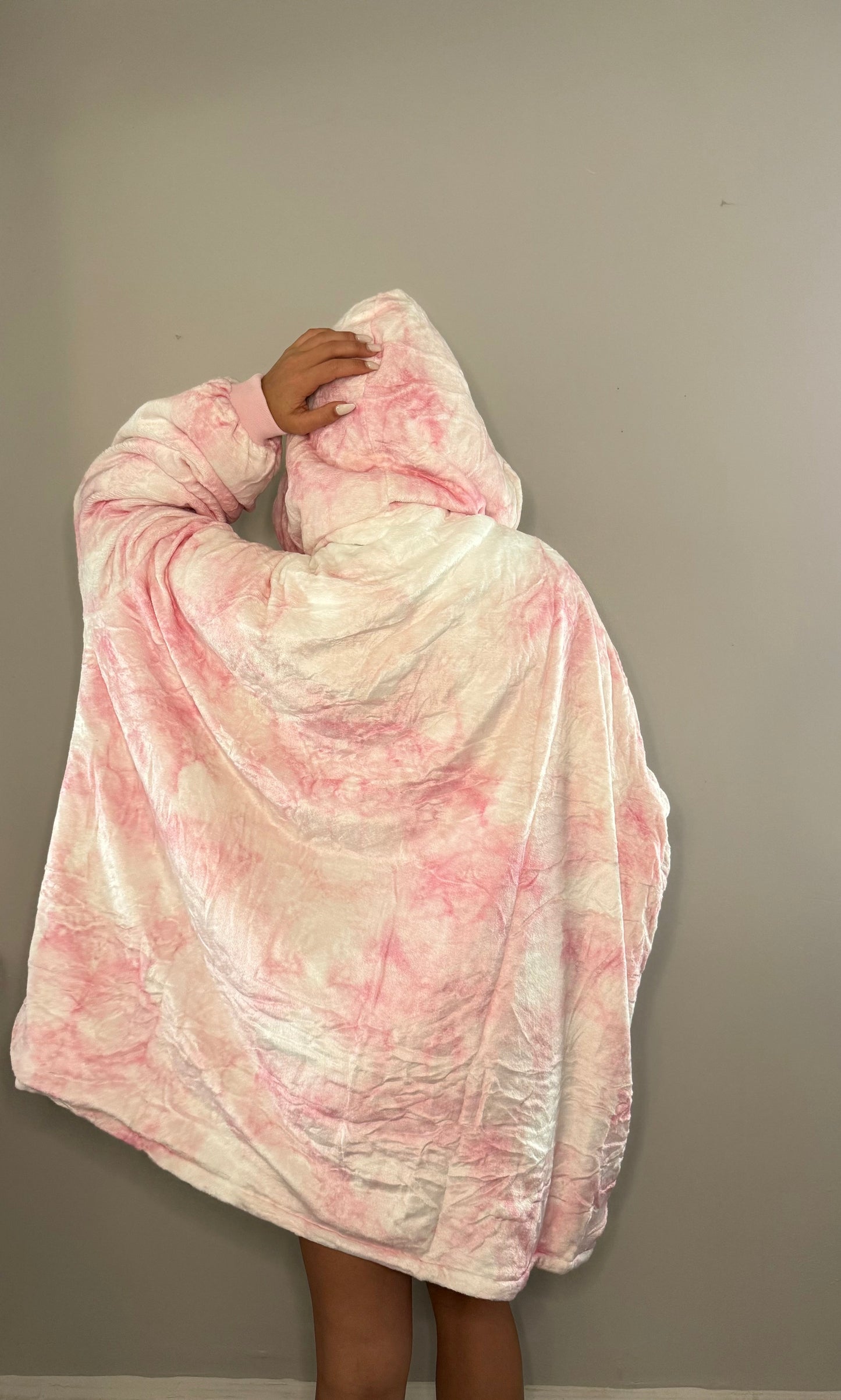 Nezuko Kamado Demon Slayer Anime wearable Blanket Hoodie  oversize snuggle Sherpa unisex adults and kids