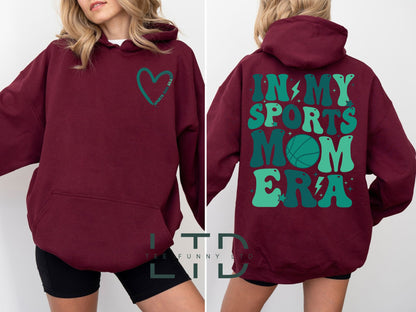 In My Sports Mom Era-skjorte, Sports Mom-T-shirt, Soccer Softball Basketball Fodbold Baseball Mom-skjorte, Game Day-skjorte, Trendy Mama-skjorte