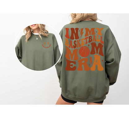 In My Basketball Mom Era Hoodie, Basketball Mom Shirt, Retro Basketball Season,Basketball Sweatshirt,High School Basketball Tee,Game Day Tee