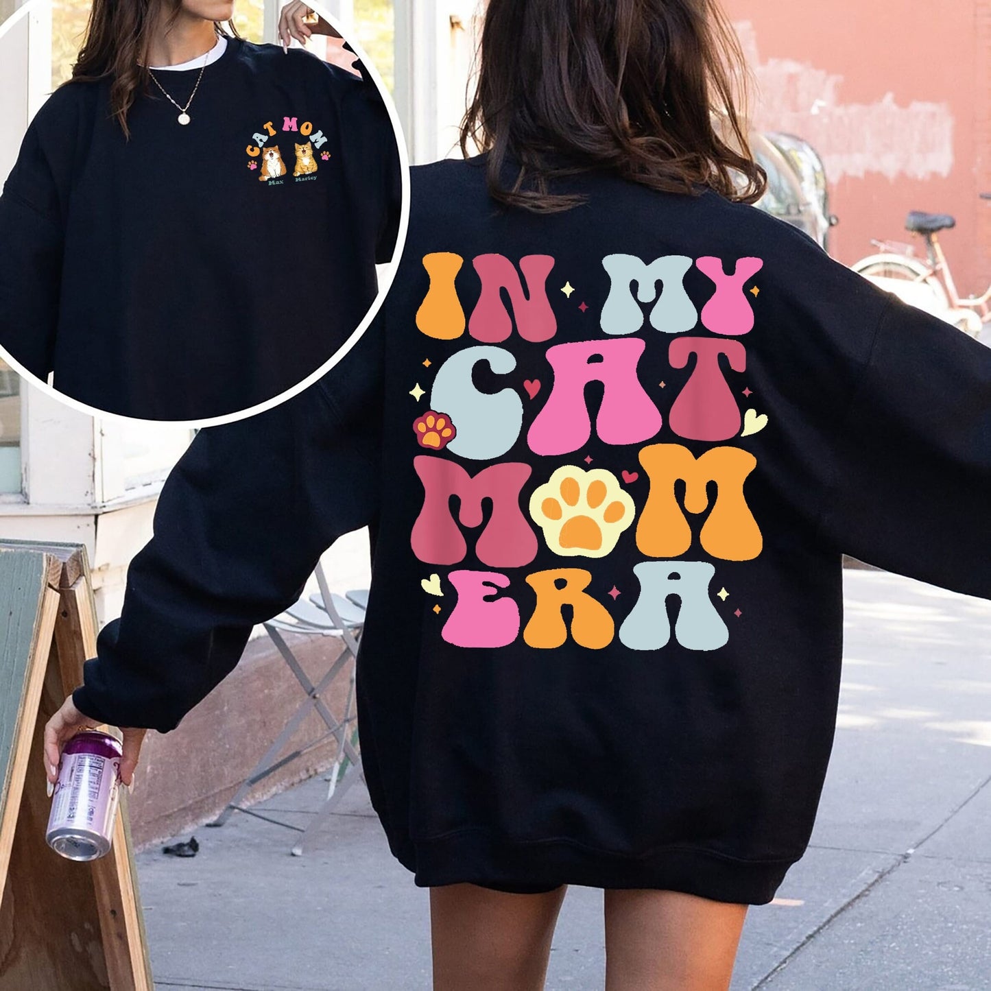 In My Cat Mom Era Sweatshirt, Cat Mama Sweatshirt, Custom Cat Name Shirt, Cat Mom Shirt Gifts, Cat Lover Gift, Cat Mom Gift, Crazy Cat tee