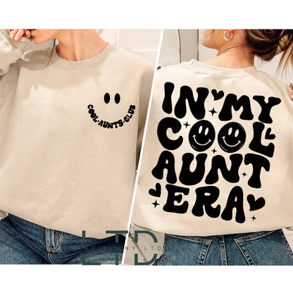 In My Cool Aunt Era Hoodie, Retro Aunt Sweatshirt, Aunt Hoodie, Aunt Birthday Gift, Funny Aunt Clothing, Gift For Aunt Shirt