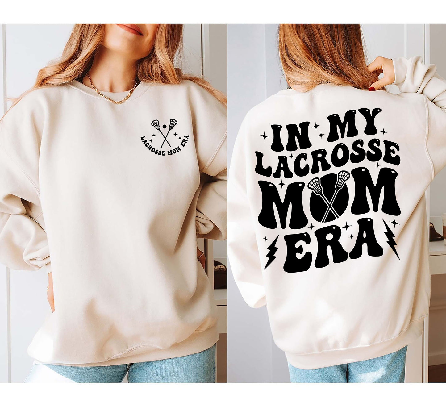 In My Lacrosse Mom Era Sweatshirt, LAX Mama Hoodie, Retro Game Day Crewneck, Proud Lacrosse Mom Shirt, Goalkeeper Mom Hoodie,Team Mom Gift