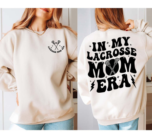 In My Lacrosse Mom Era Sweatshirt, LAX Mama Hoodie, Retro Game Day Crewneck, Proud Lacrosse Mom Shirt, Goalkeeper Mom Hoodie,Team Mom Gift