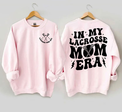 In My Lacrosse Mom Era Sweatshirt, LAX Mama Hoodie, Retro Game Day Crewneck, Proud Lacrosse Mom Shirt, Goalkeeper Mom Hoodie,Team Mom Gift