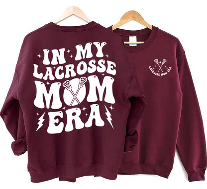 In My Lacrosse Mom Era Sweatshirt, LAX Mama Hoodie, Retro Game Day Crewneck, Proud Lacrosse Mom Shirt, Goalkeeper Mom Hoodie,Team Mom Gift