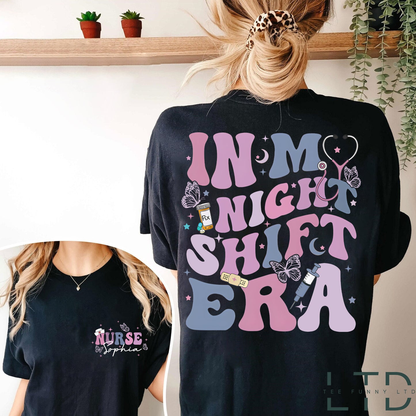 In My Night Shift Era Shirt, Night Shift Nurse Shirt, Gift for Nurse, Custom Name Nurse Shirt, New Nurse Gift, Nursing School Student Grad