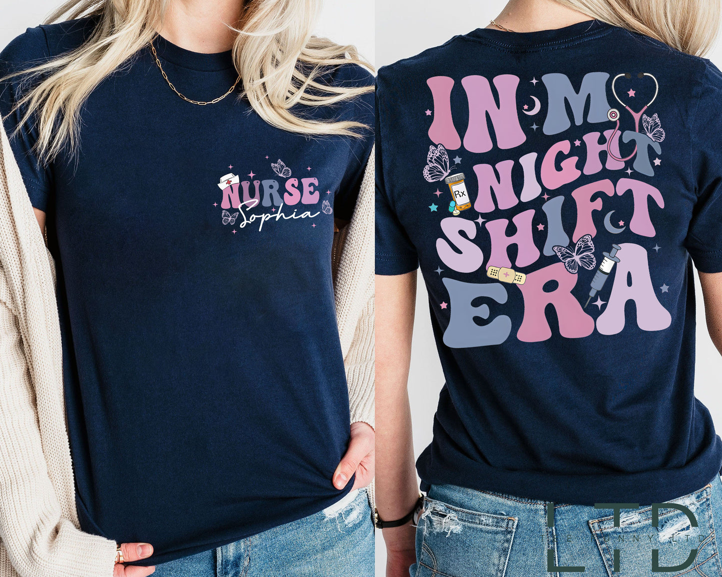 In My Night Shift Era Shirt, Night Shift Nurse Shirt, Gift for Nurse, Custom Name Nurse Shirt, New Nurse Gift, Nursing School Student Grad