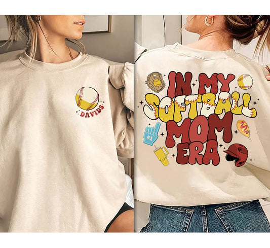In My Softball Mom Era Sweatshirt, Softball Mama Shirt, In My Softball Mom Era, Team Mom, Game Day Shirt, Sport Mom Shirt,Gift For Mom