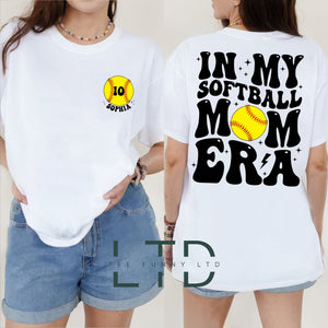 In My Softball Mom Era Shirt, Sport Mom Shirt, Softball Lover Shirt, Custom Softball Mom Shirt, Softball Mom Era Shirt, Softball Mom Gift