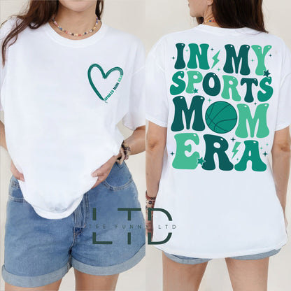 In My Sports Mom Era-skjorte, Sports Mom-T-shirt, Soccer Softball Basketball Fodbold Baseball Mom-skjorte, Game Day-skjorte, Trendy Mama-skjorte