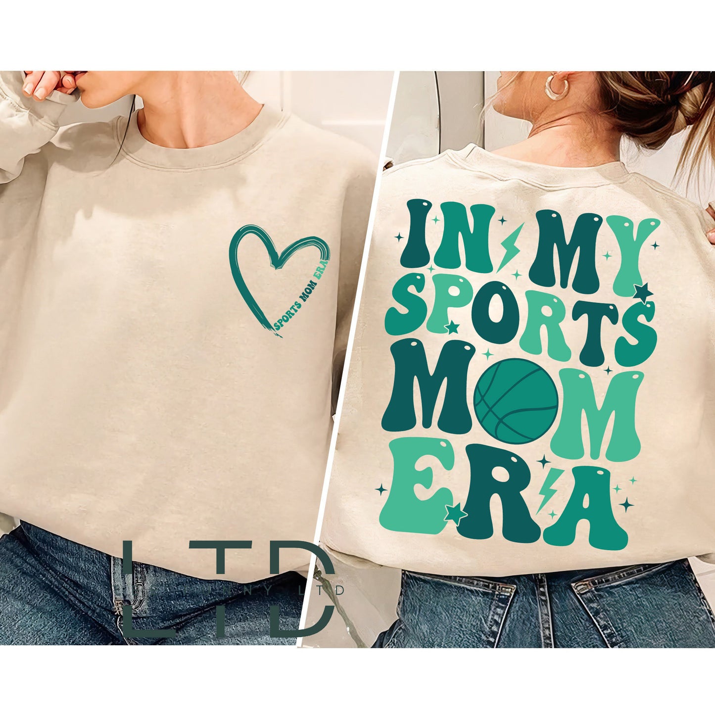In My Sports Mom Era-skjorte, Sports Mom-T-shirt, Soccer Softball Basketball Fodbold Baseball Mom-skjorte, Game Day-skjorte, Trendy Mama-skjorte
