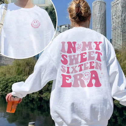 In My Sweet Sixteen Era Shirt, Sweet 16 Shirt, 16th Birthday Gift, 16 Birthday Party Shirt, Sweet 16 Squad Shirt, Birthday Girl Shirt party