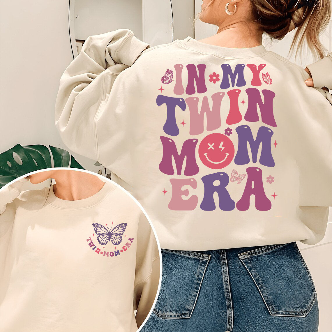 In My Twin Mom Era Sweatshirt, Twin Mama Comfort Colors Tshirt, Twin Mom Club, Twin Mom Tshirt, New Mom Shirt, Gender Reveal, Pregnant, Baby